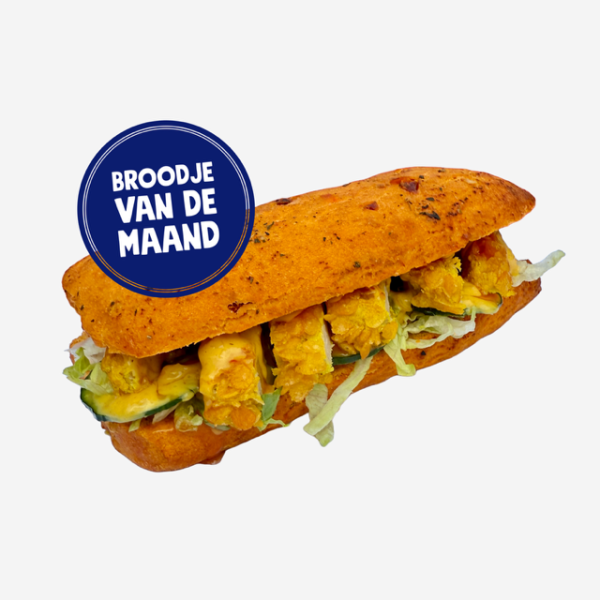Broodje krokante kip Joppiesaus