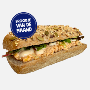 Broodje pulled pork salade